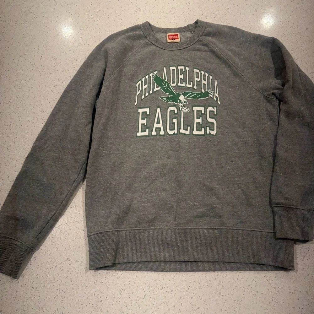 Homage Philadelphia Eagles Crewneck Sweatshirt Gray Size M